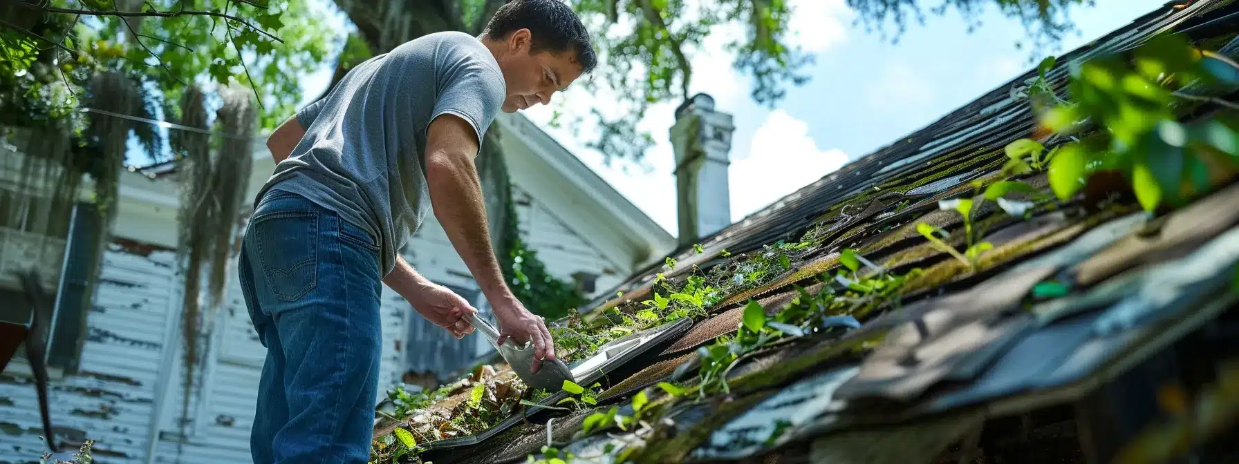 a homeowner carefully examining a selection of authentic and modern roof materials, balancing durability with historical accuracy to restore a new orleans home.