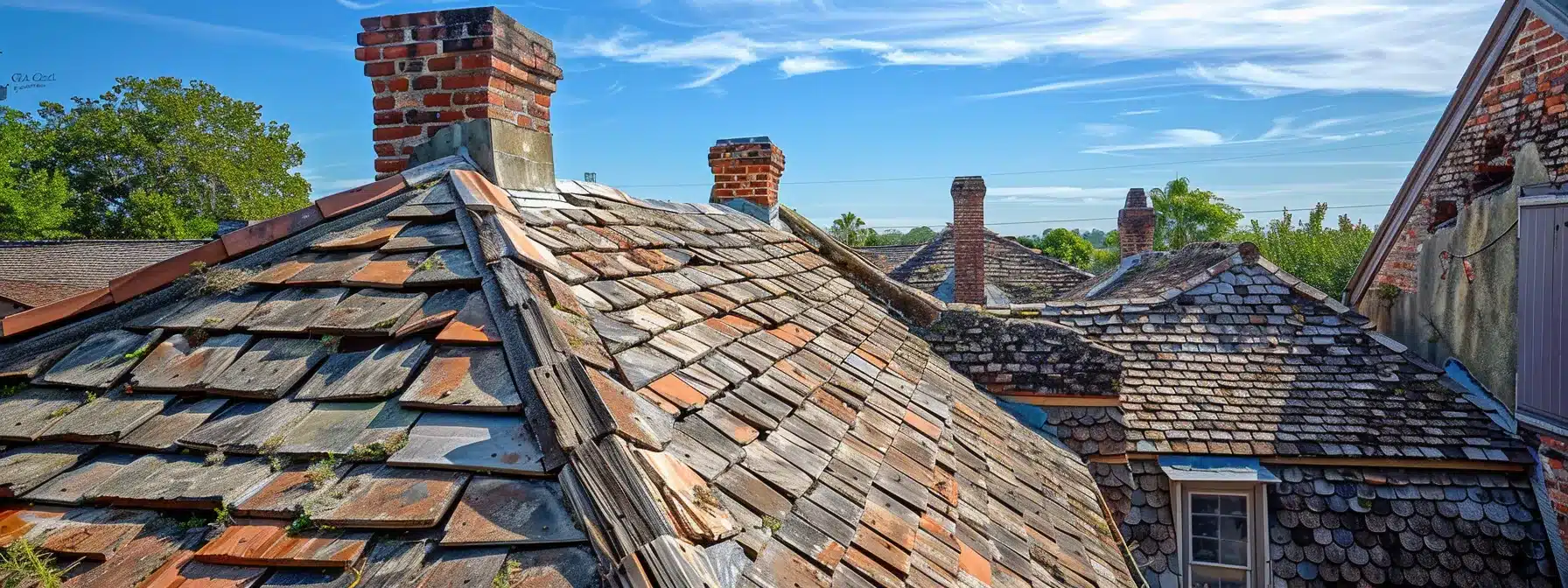 a skilled professional carefully restoring a historic roof in new orleans, showcasing expert craftsmanship and dedication to preserving architectural heritage.